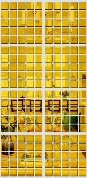 Wall1ders 200 Square (Golden, Each Piece Size 3 cm), Mirror Stickers for Wall, Acrylic Stickers, Wall Mirror Stickers, Wall Stickers for Bedroom, Hall, Home Offices
