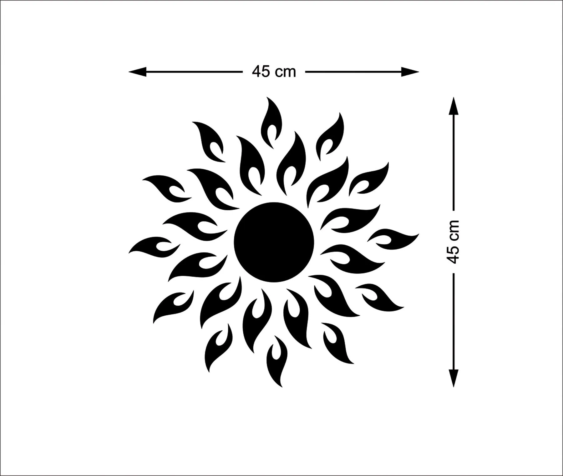 Wall1ders Sun Golden with 20 Butterfly (Sun Size 45 cm x 45 cm), Mirror Stickers for Wall, Acrylic Stickers, Wall Mirror Stickers, Wall Stickers for Bedroom, Hall, Home Offices