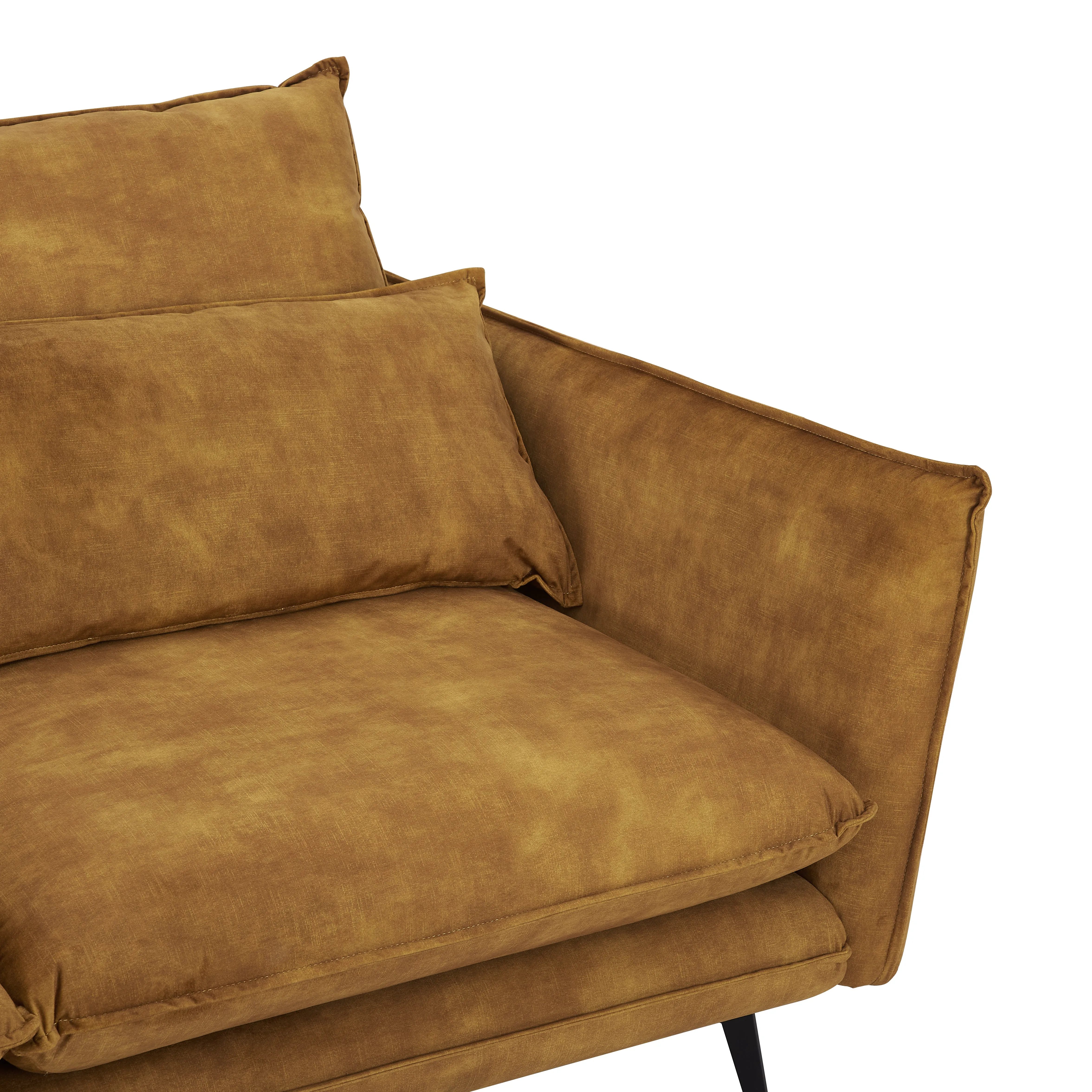Wallace 2 Seater Sofa, Gold Velvet