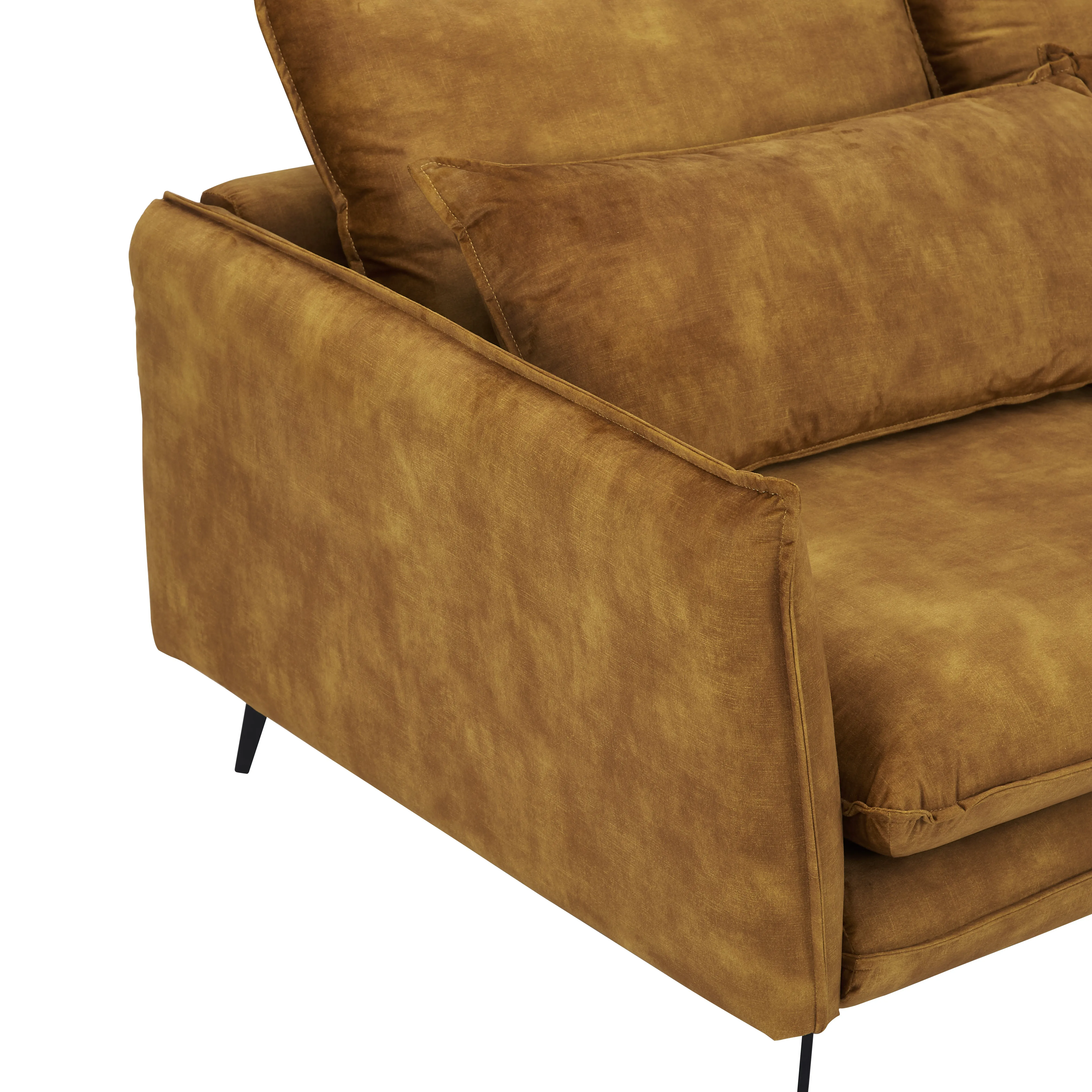 Wallace 2 Seater Sofa, Gold Velvet