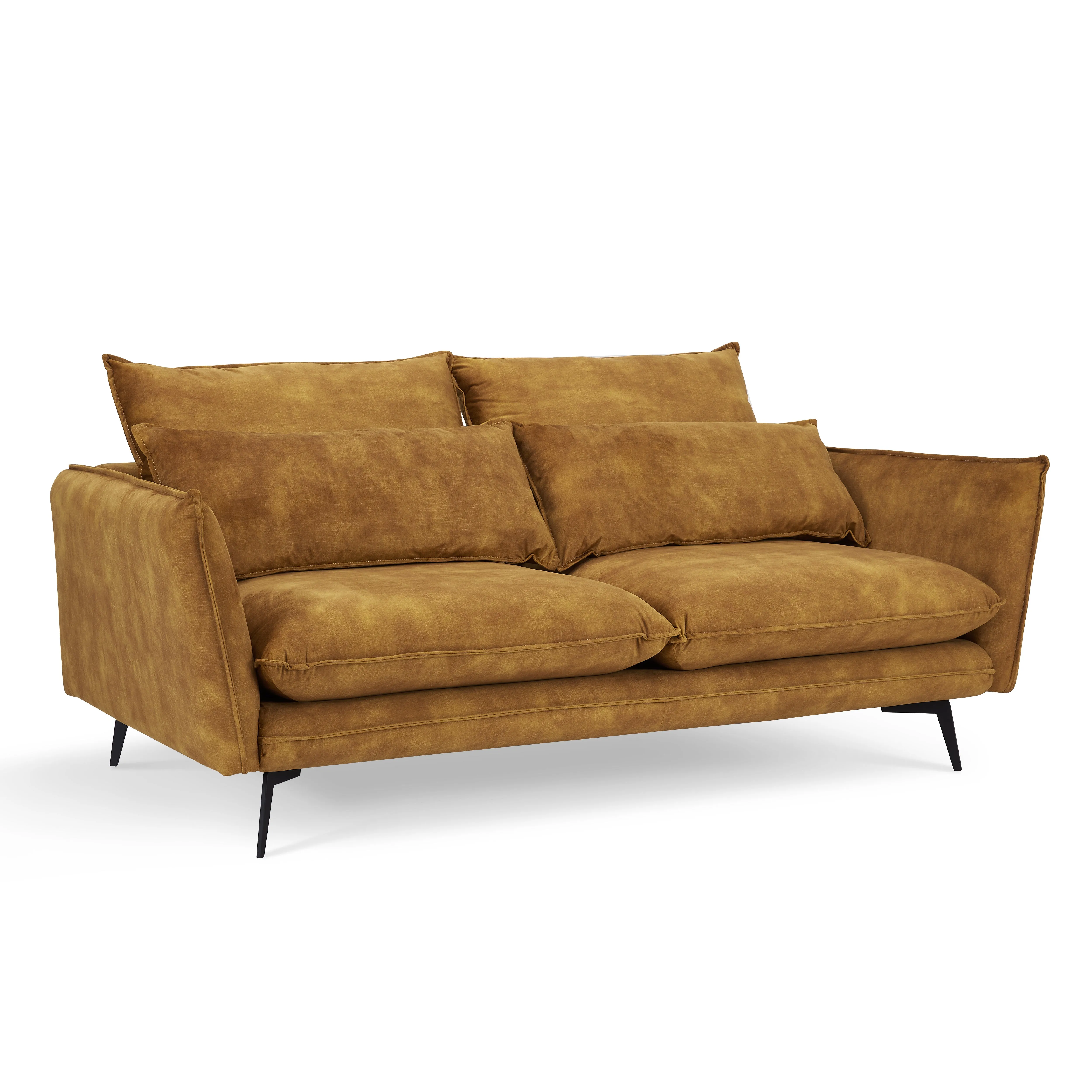 Wallace 2 Seater Sofa, Gold Velvet
