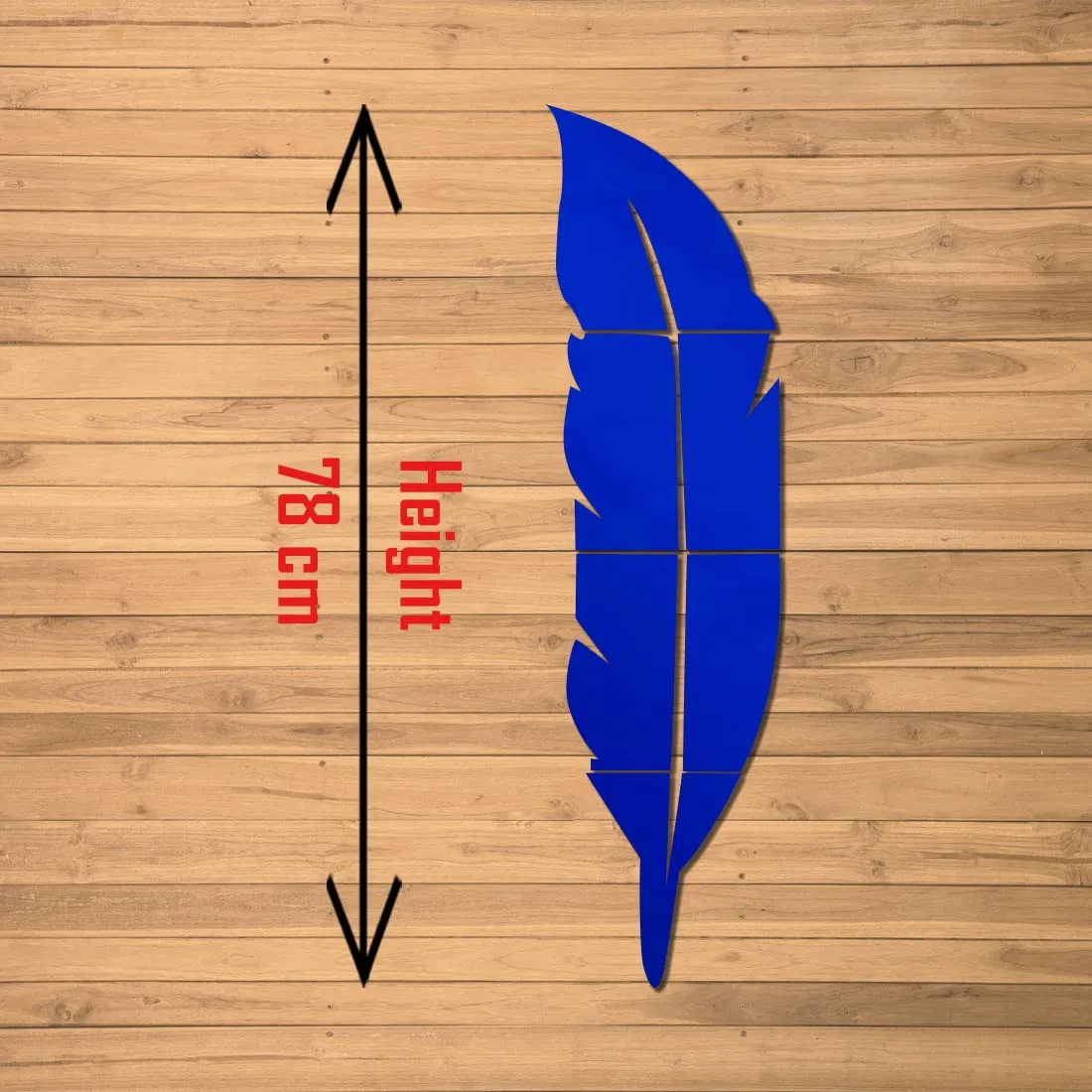 WallDaddy - Modern Plume Feather Style Acrylic Mirror Wall Stickers Home Decoration Home Decor 3D Feather Mirror Surface Wall Sticker (PlumeFeatherBlue)