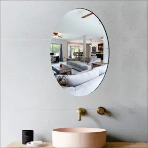 Walldaddy - Self Adhesive Wall Mirror Stickers Big Size (30X20) Cm Frameless Mirror For Wall Stickers|Mirror For Home|Wash Basin Flexible Mirror Sheets For Wall (Ms-Ovalmirror< Unframed) - Plastic