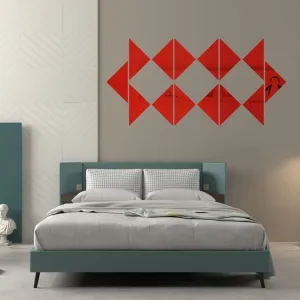 WallWear- Mirror Stickers for Wall 14 Triangle Red Decorative 3D Wall Stickers for Drawing,Kitchen,Office,Bed Room etc. Pack of(14) Triangle Red,Size(7.5x15) cm