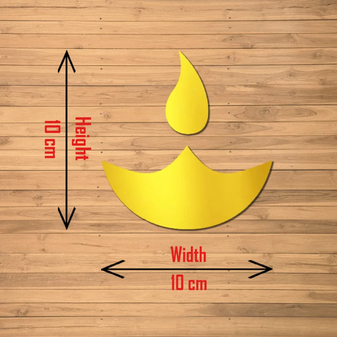 WallWear Plastic Finish Acrylic Sticker | 3D Decorative Mirror Wall Sticker | Flexible Sticker (A-18 Diye Gold) Mirror for Wall