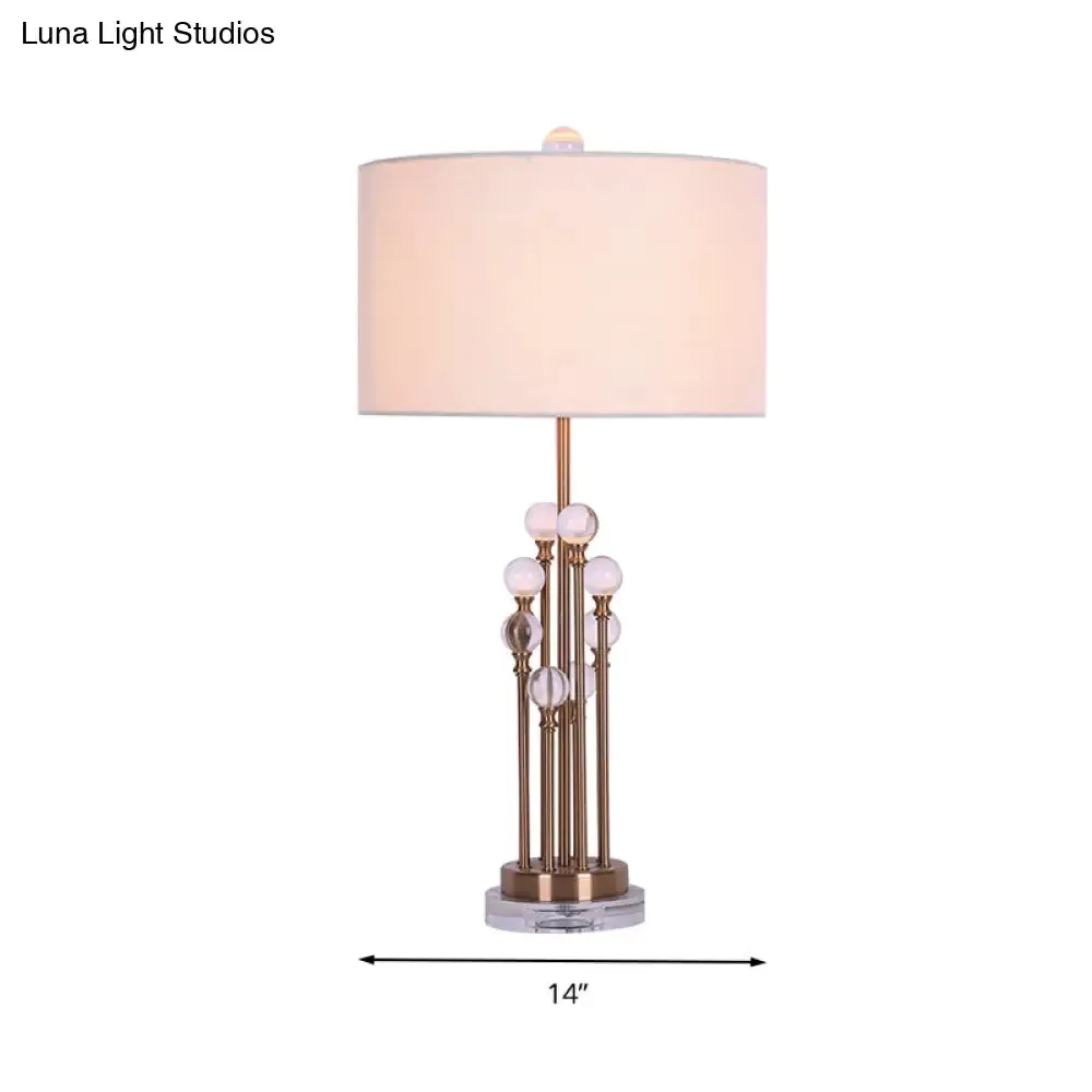 White Round Fabric Night Lamp with Crystal Accent - Cozy Bedroom Nightstand Light"

By simplifying and condensing the title, we maintain an SEO-friendly length while highlighting the key features of the product.