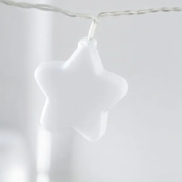 White Star Shaped LED String Lights 2.1M