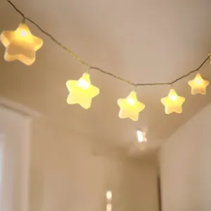 White Star Shaped LED String Lights 2.1M