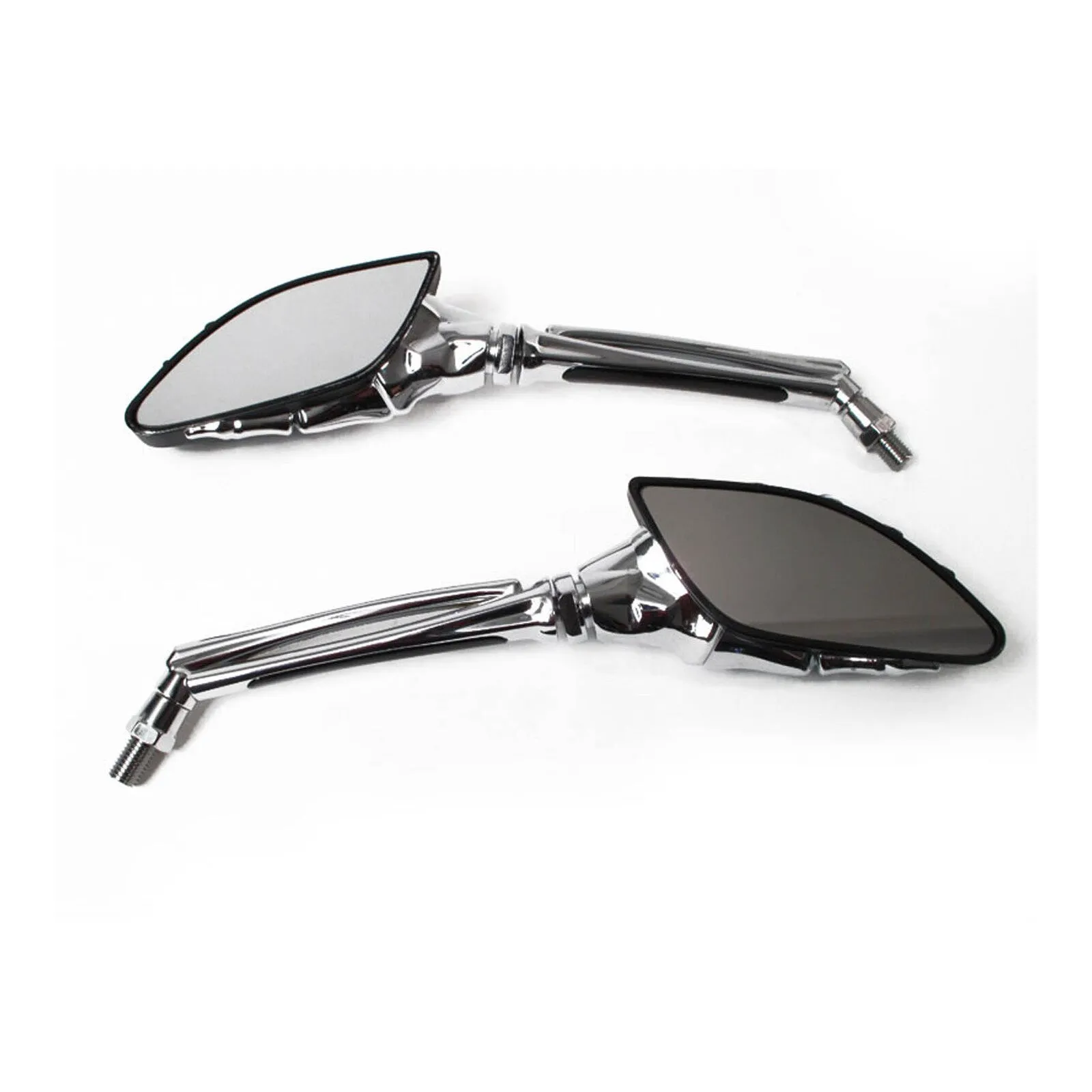 Whites Skeleton Hand Mirrors, Universal - Chrome / Black (10mm) (Pair)