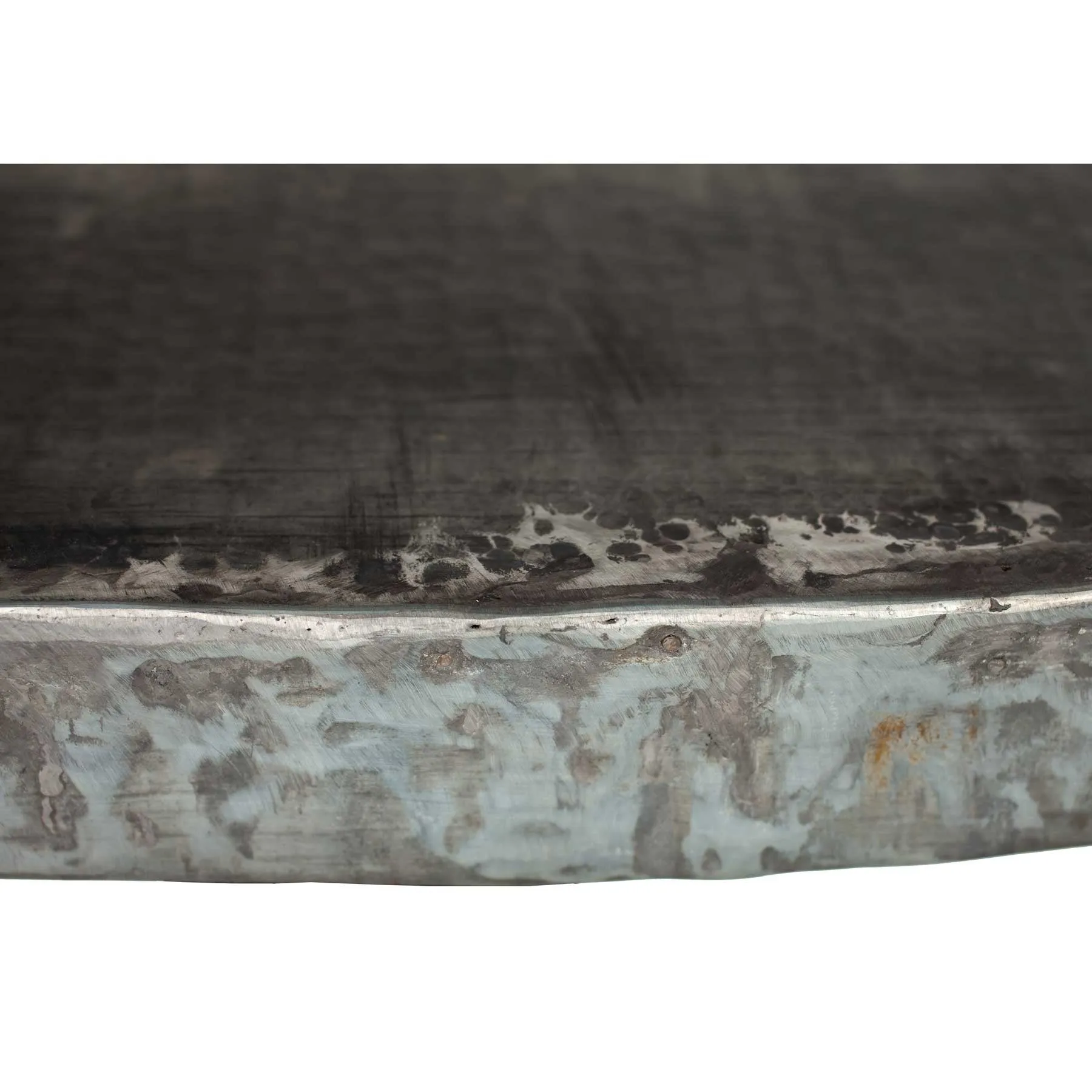 Winston Dining Table with 72" Round Hammered Zinc Top