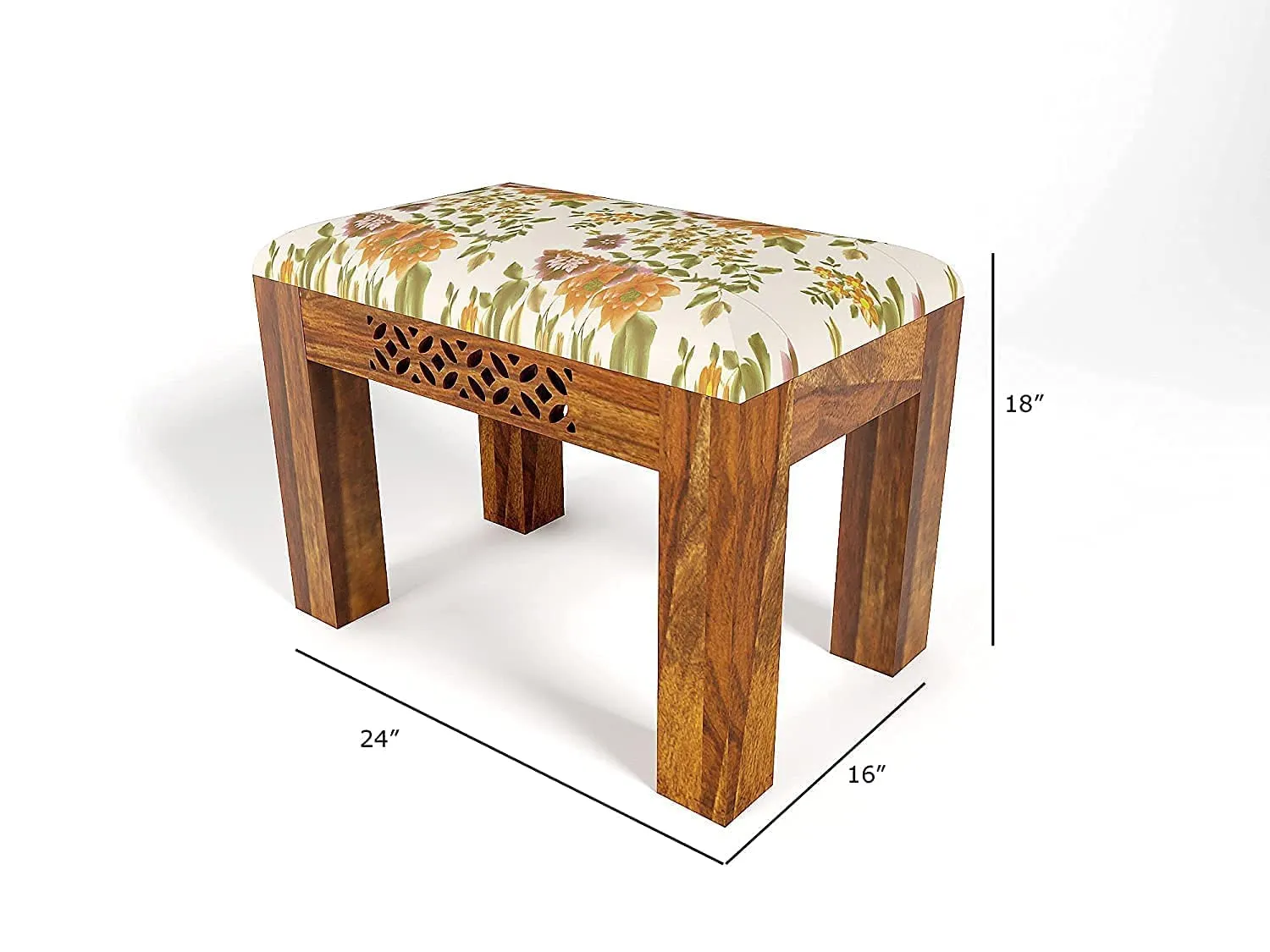 WiproWood Sheesham Wood CNC 4 Seater Dining Table with Chair and Bench | Four Seater Wooden Dining Room Set Dinner Table | Solid Wood Dining Room Sets for Living Room Home Restaurant |HoneyFinish