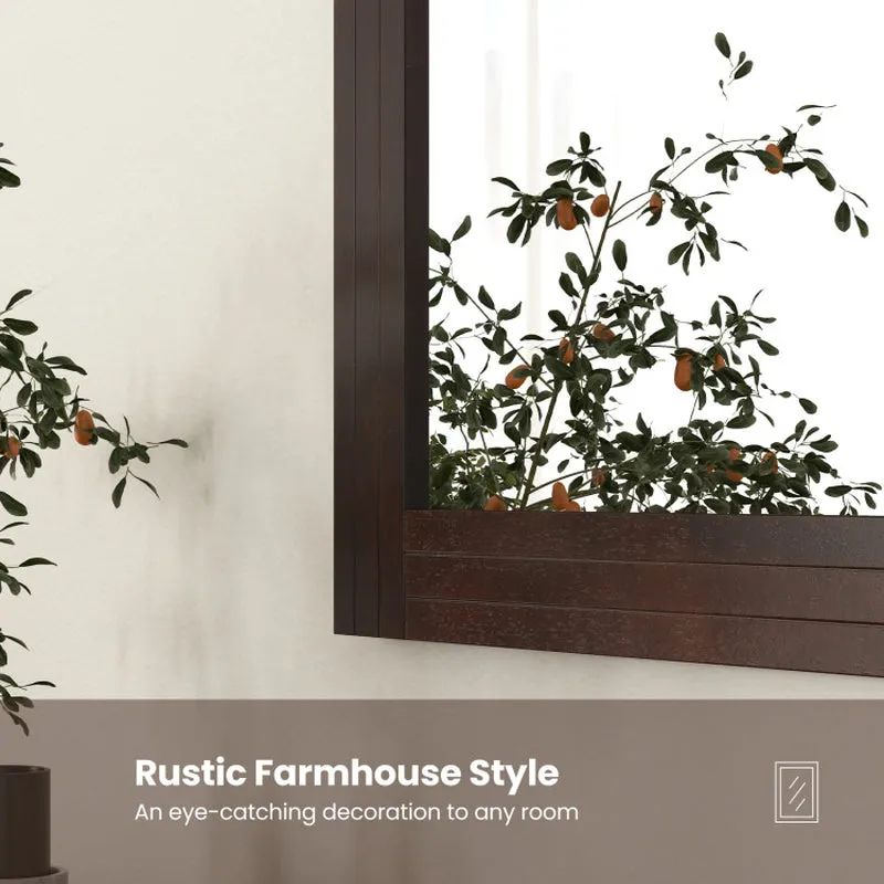 Wood Framed Wall Mirror for Bedroom Living Room Vanity Entryway