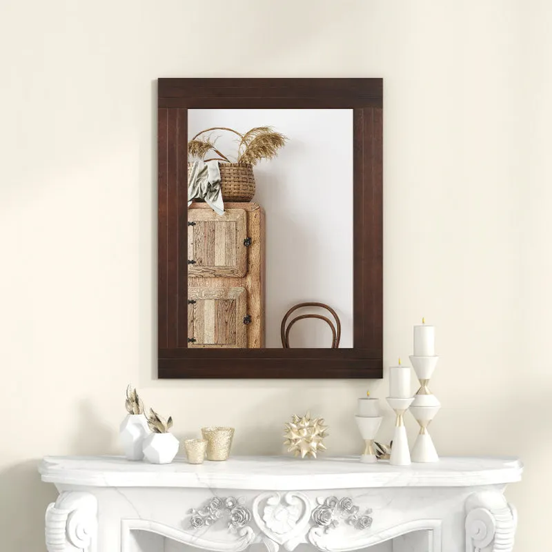 Wood Framed Wall Mirror for Bedroom Living Room Vanity Entryway