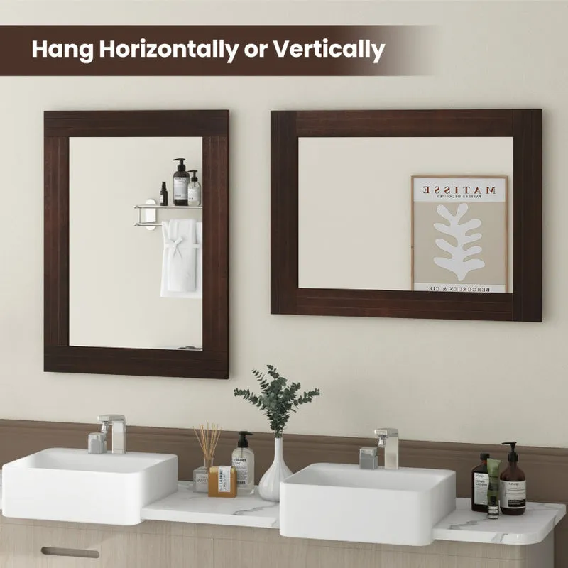 Wood Framed Wall Mirror for Bedroom Living Room Vanity Entryway