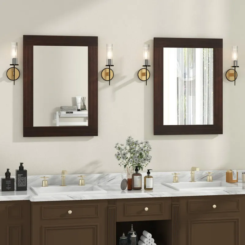 Wood Framed Wall Mirror for Bedroom Living Room Vanity Entryway